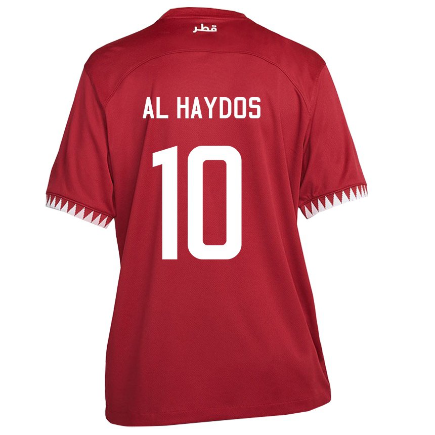 Niño Camiseta Catar Hasan Al Haydos #10 Granate 1ª Equipación 22-24 La Camisa