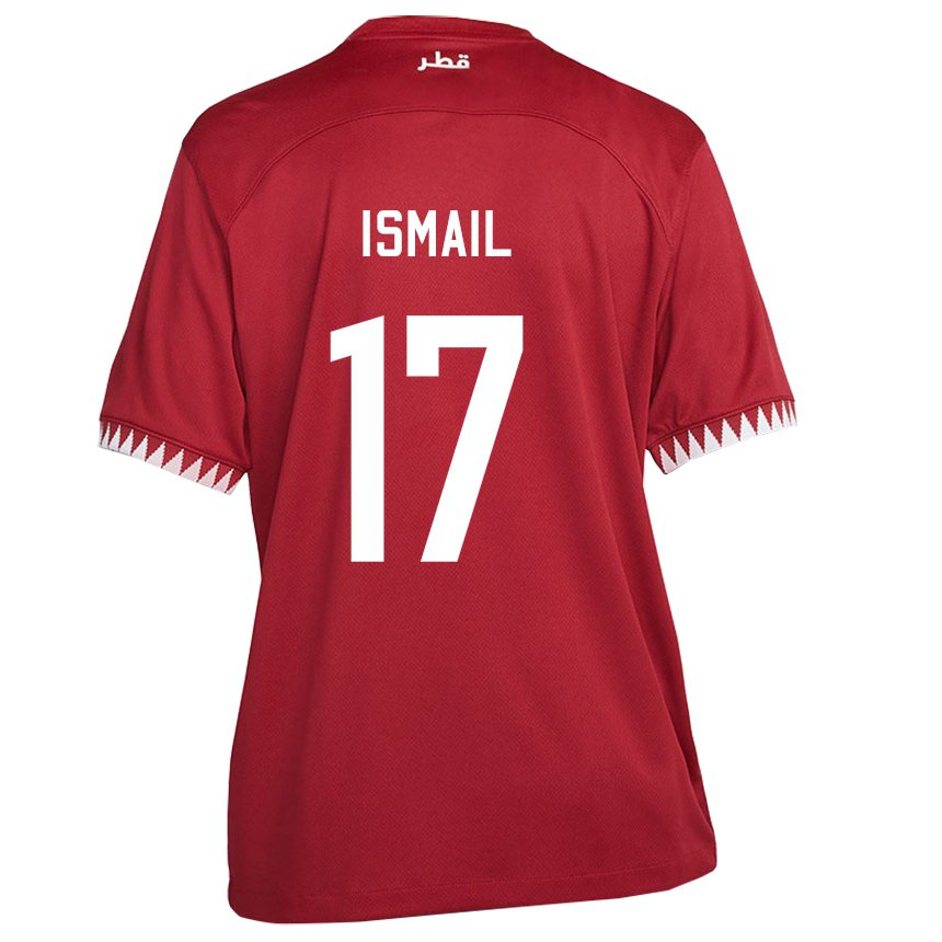 Niño Camiseta Catar Ismail Mohamad #17 Granate 1ª Equipación 22-24 La Camisa