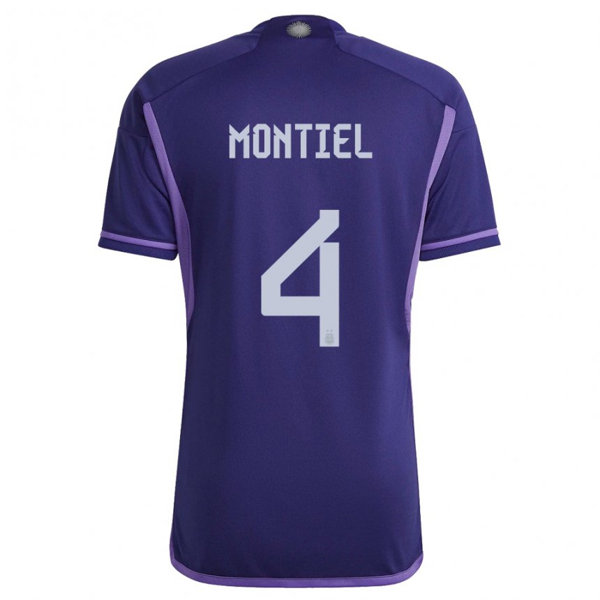 Niño Camiseta Argentina Gonzalo Montiel #4 Morado 2ª Equipación 22-24 La Camisa
