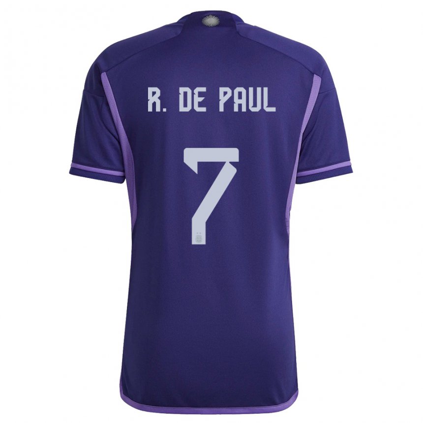 Niño Camiseta Argentina Rodrigo De Paul #7 Morado 2ª Equipación 22-24 La Camisa