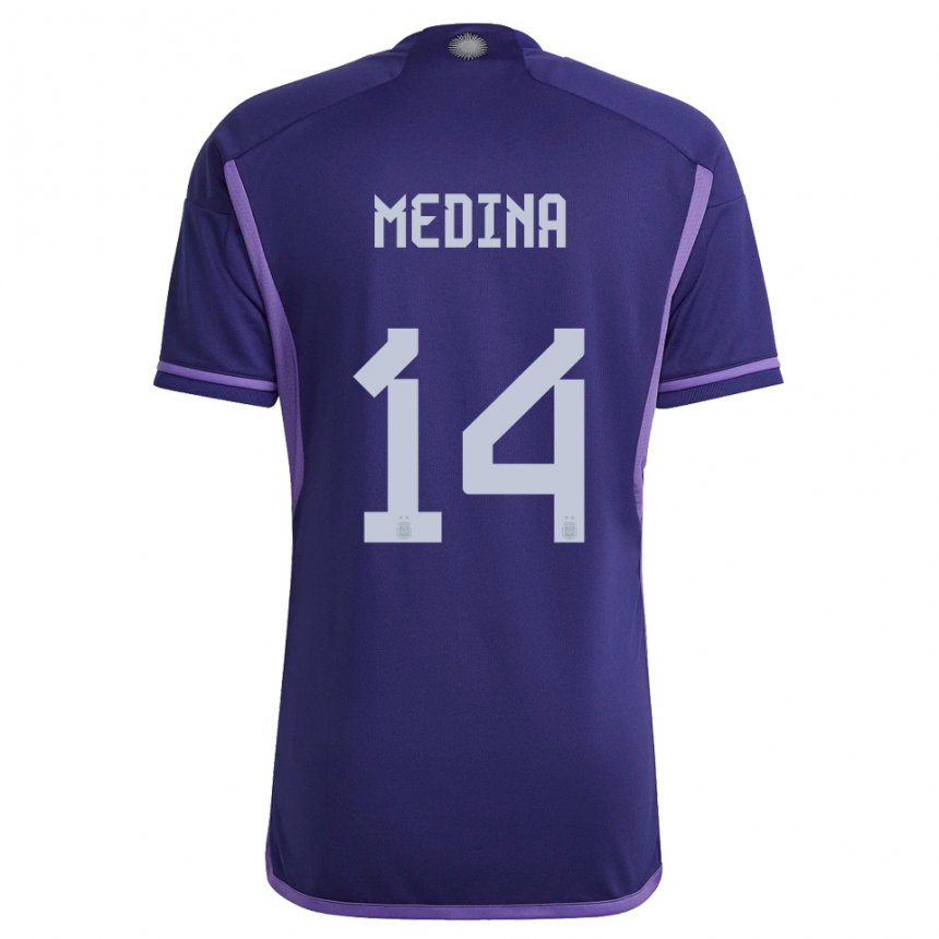 Niño Camiseta Argentina Facundo Medina #14 Morado 2ª Equipación 22-24 La Camisa