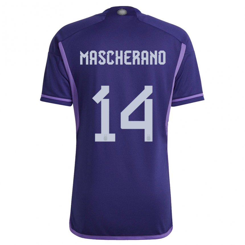 Niño Camiseta Argentina Javier Mascherano #14 Morado 2ª Equipación 22-24 La Camisa