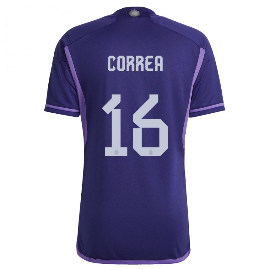 Niño Camiseta Argentina Angel Correa #16 Morado 2ª Equipación 22-24 La Camisa
