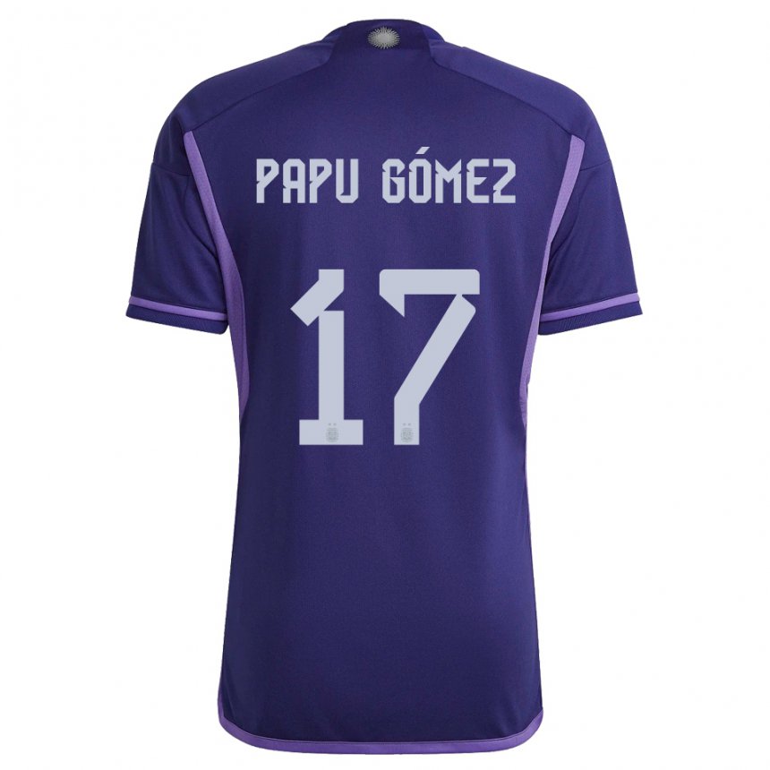 Niño Camiseta Argentina Papu Gomez #17 Morado 2ª Equipación 22-24 La Camisa