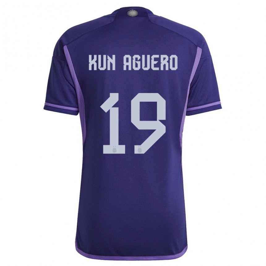 Niño Camiseta Argentina Sergio Aguero #19 Morado 2ª Equipación 22-24 La Camisa
