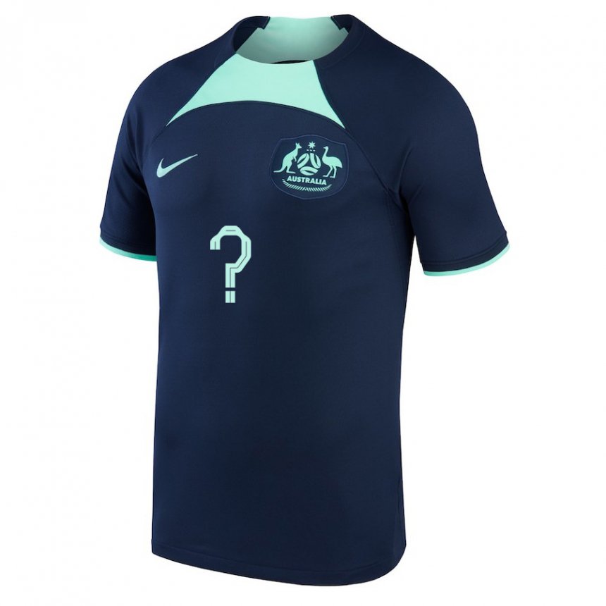 Niño Camiseta Australia Su Nombre #0 Azul Oscuro 2ª Equipación 22-24 La Camisa