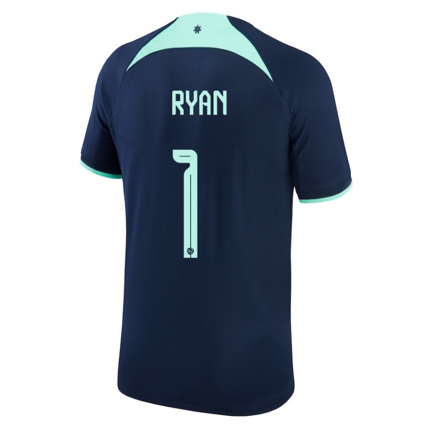 Niño Camiseta Australia Mathew Ryan #1 Azul Oscuro 2ª Equipación 22-24 La Camisa