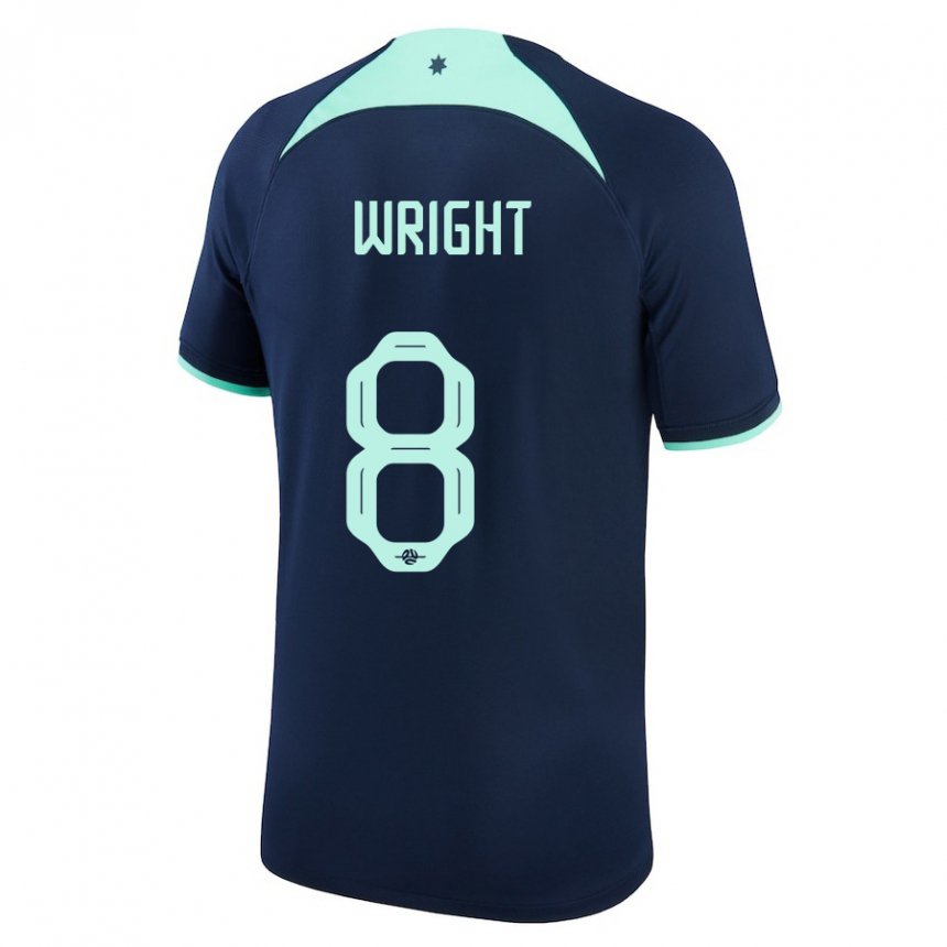 Niño Camiseta Australia Bailey Wright #8 Azul Oscuro 2ª Equipación 22-24 La Camisa