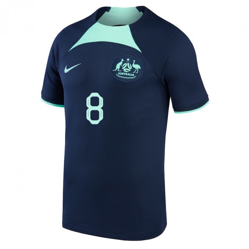 Niño Camiseta Australia Bailey Wright #8 Azul Oscuro 2ª Equipación 22-24 La Camisa