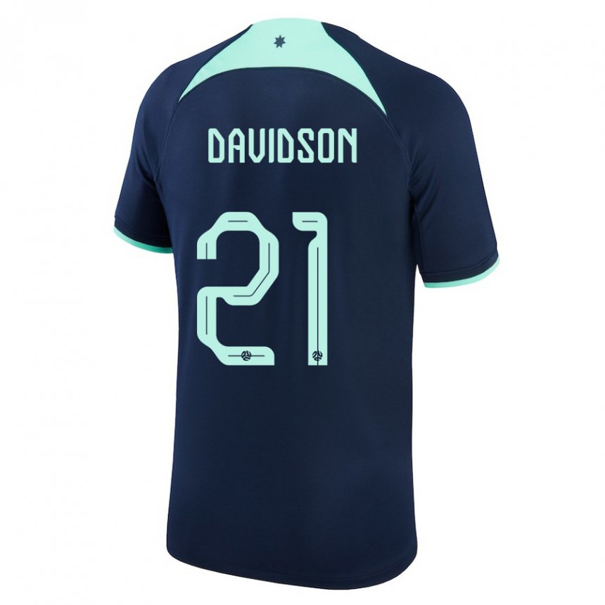 Niño Camiseta Australia Jason Davidson #21 Azul Oscuro 2ª Equipación 22-24 La Camisa