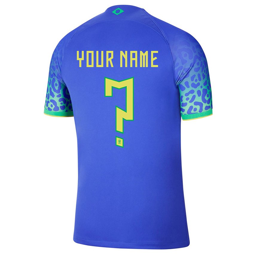 Niño Camiseta Brasil Su Nombre #0 Azul 2ª Equipación 22-24 La Camisa