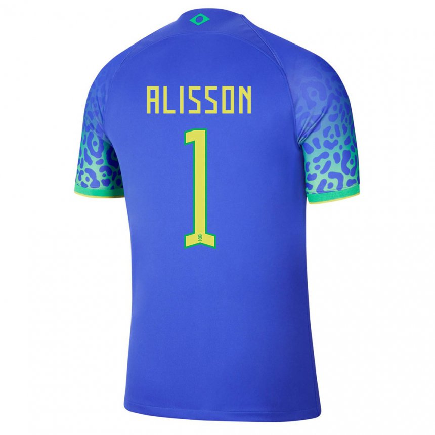 Niño Camiseta Brasil Alisson #1 Azul 2ª Equipación 22-24 La Camisa
