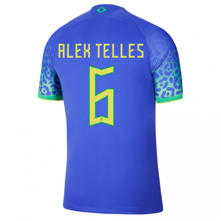 Niño Camiseta Brasil Alex Telles #6 Azul 2ª Equipación 22-24 La Camisa