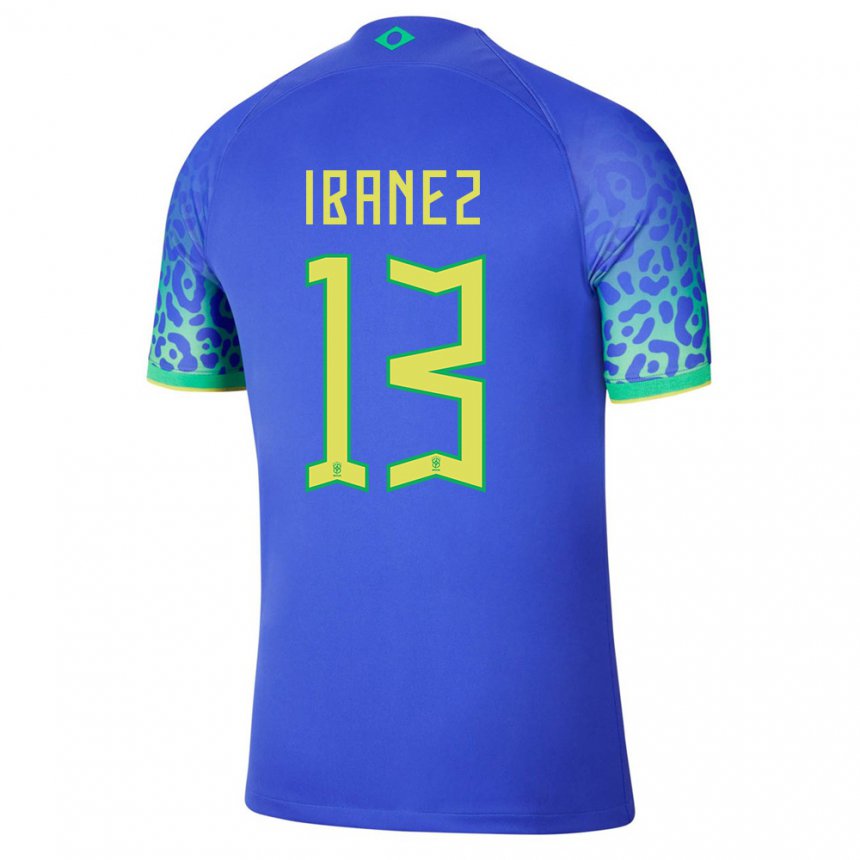 Niño Camiseta Brasil Roger Ibanez #13 Azul 2ª Equipación 22-24 La Camisa