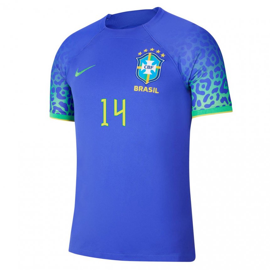 Niño Camiseta Brasil Eder Militao #14 Azul 2ª Equipación 22-24 La Camisa