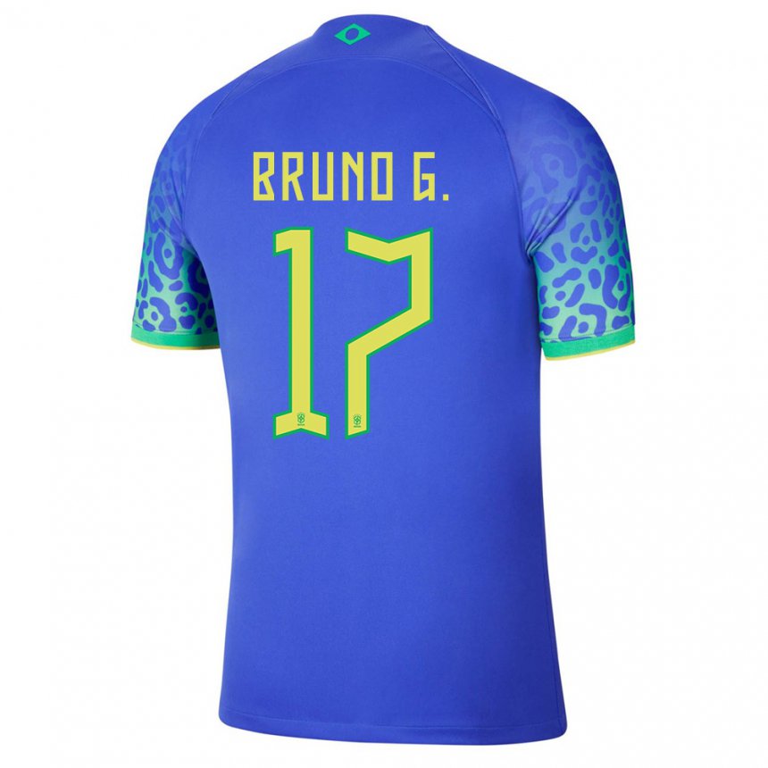 Niño Camiseta Brasil Bruno Guimaraes #17 Azul 2ª Equipación 22-24 La Camisa