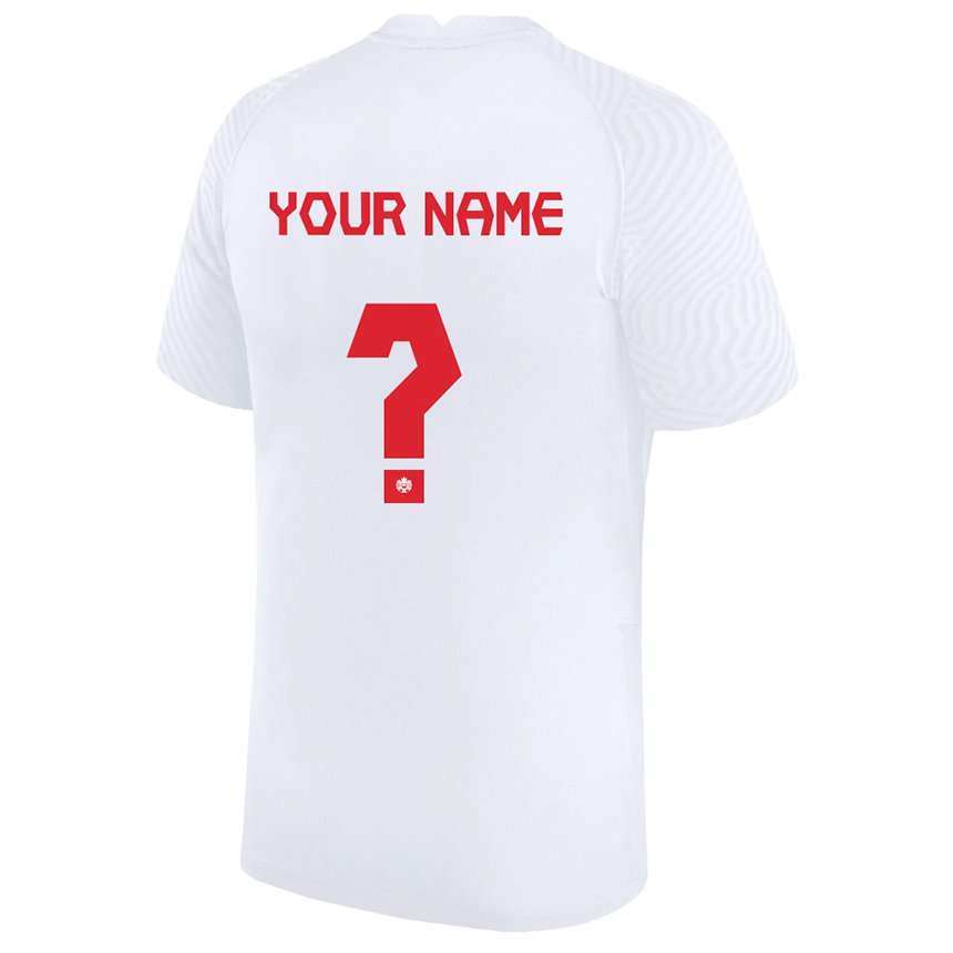 Niño Camiseta Canadá Su Nombre #0 Blanco 2ª Equipación 22-24 La Camisa