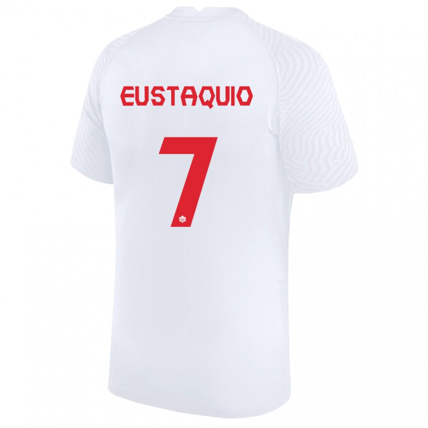 Niño Camiseta Canadá Stephen Eustaquio #7 Blanco 2ª Equipación 22-24 La Camisa