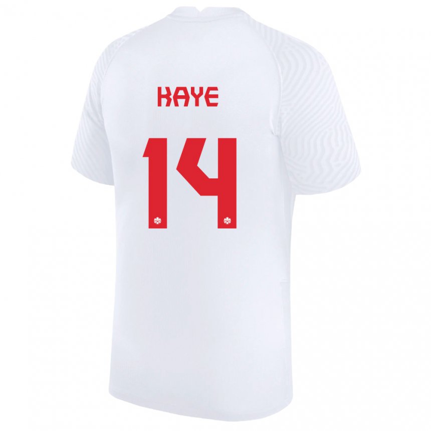Niño Camiseta Canadá Mark Anthony Kaye #14 Blanco 2ª Equipación 22-24 La Camisa