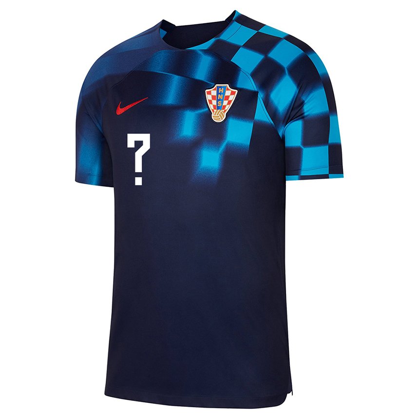 Niño Camiseta Croacia Su Nombre #0 Azul Oscuro 2ª Equipación 22-24 La Camisa