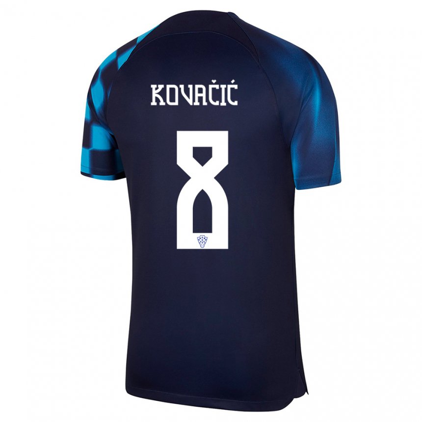 Niño Camiseta Croacia Mateo Kovacic #8 Azul Oscuro 2ª Equipación 22-24 La Camisa