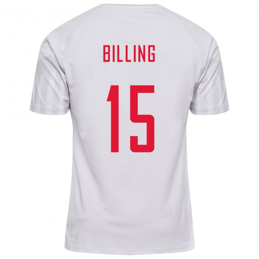 Niño Camiseta Dinamarca Philip Billing #15 Blanco 2ª Equipación 22-24 La Camisa