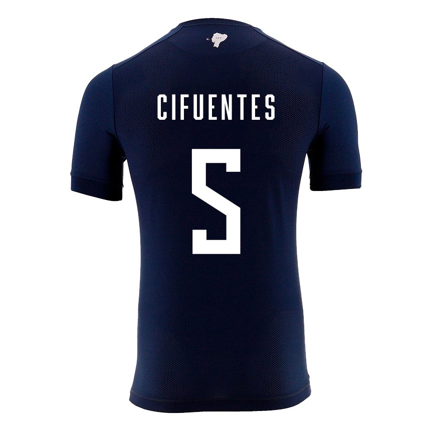 Niño Camiseta Ecuador Jose Cifuentes #5 Azul Marino 2ª Equipación 22-24 La Camisa