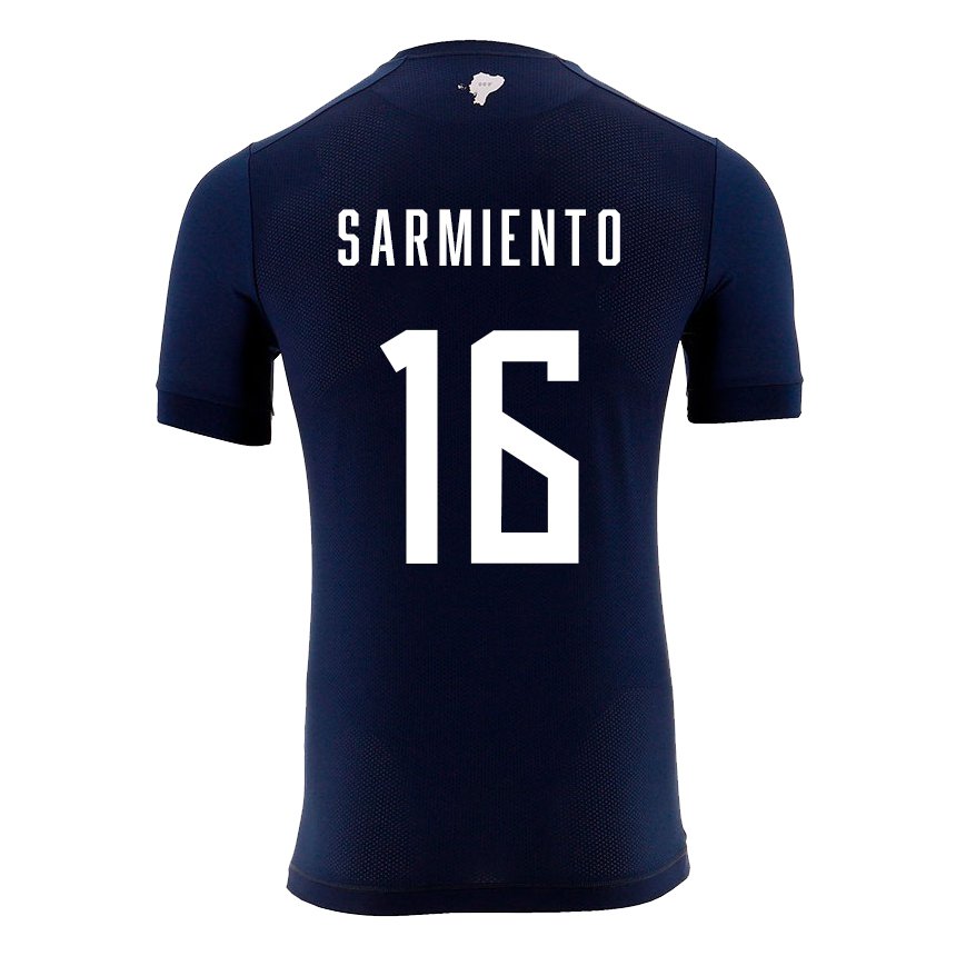 Niño Camiseta Ecuador Jeremy Sarmiento #16 Azul Marino 2ª Equipación 22-24 La Camisa