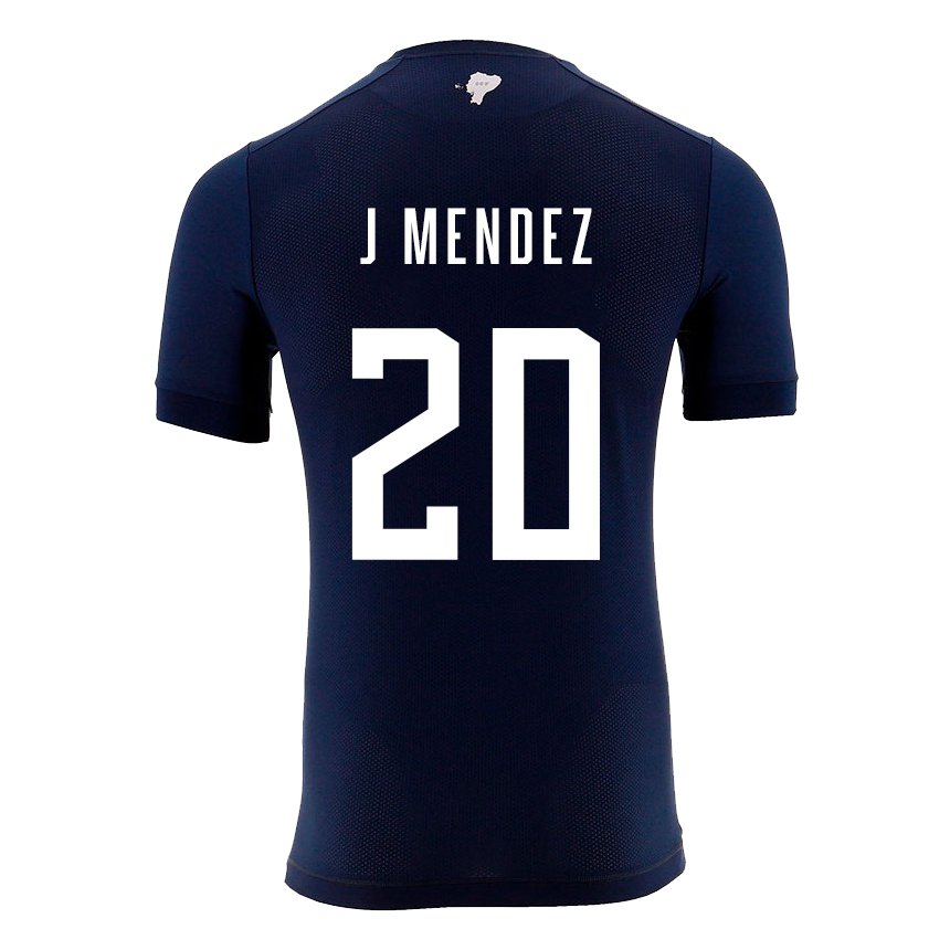 Niño Camiseta Ecuador Jhegson Mendez #20 Azul Marino 2ª Equipación 22-24 La Camisa