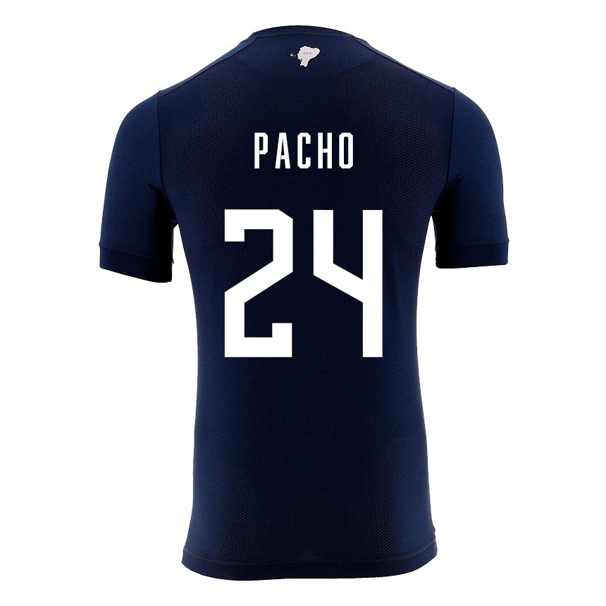 Niño Camiseta Ecuador William Pacho #24 Azul Marino 2ª Equipación 22-24 La Camisa