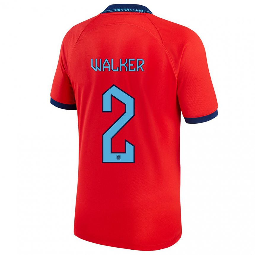 Niño Camiseta Inglaterra Kyle Walker #2 Rojo 2ª Equipación 22-24 La Camisa