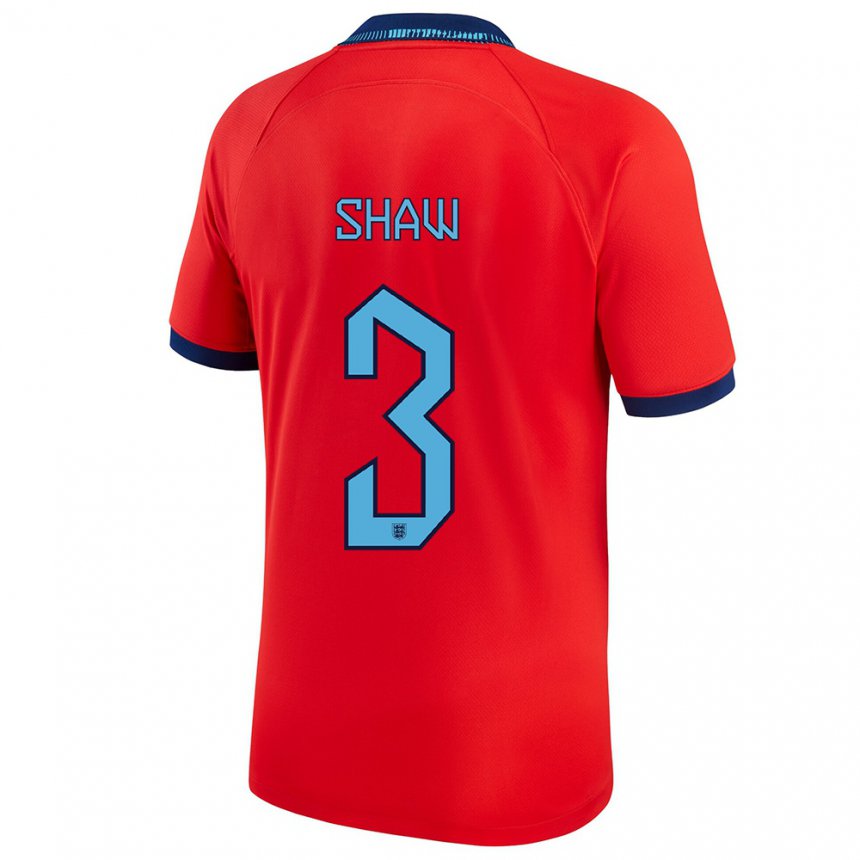 Niño Camiseta Inglaterra Luke Shaw #3 Rojo 2ª Equipación 22-24 La Camisa