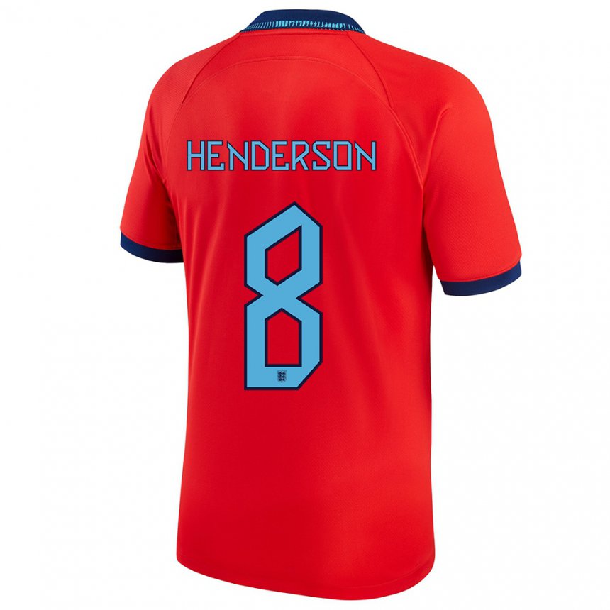 Niño Camiseta Inglaterra Jordan Henderson #8 Rojo 2ª Equipación 22-24 La Camisa