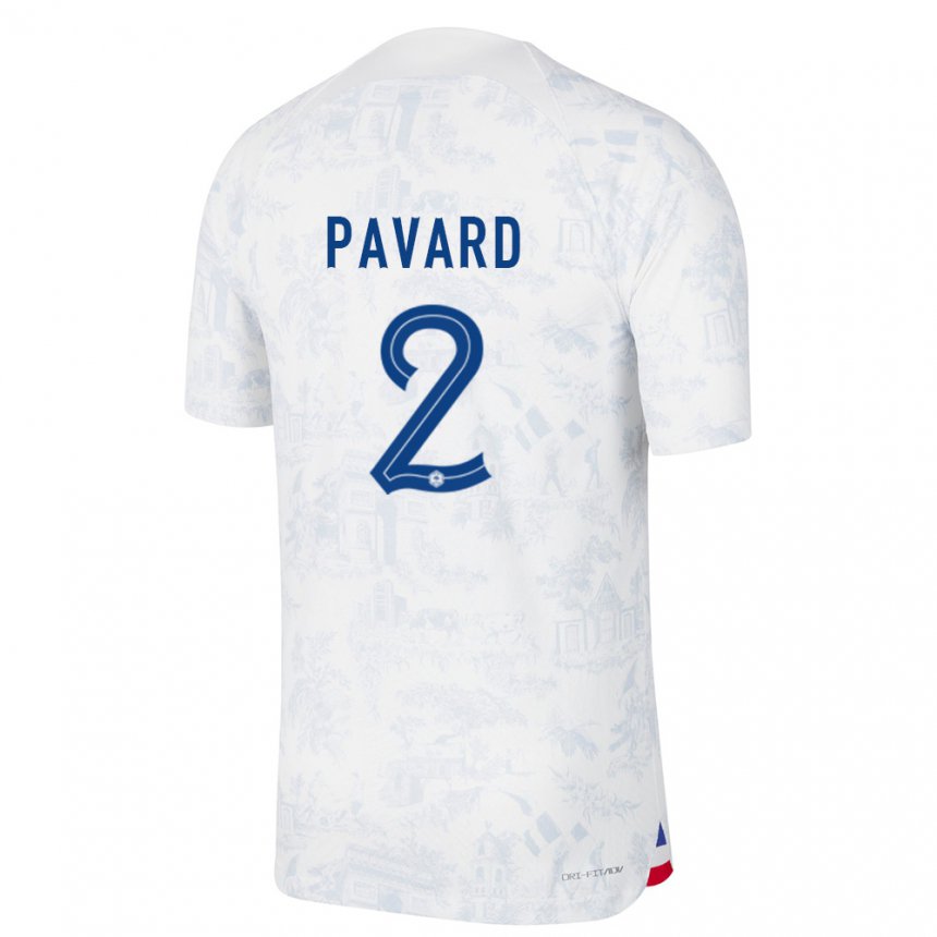 Niño Camiseta Francia Benjamin Pavard #2 Blanco Azul 2ª Equipación 22-24 La Camisa