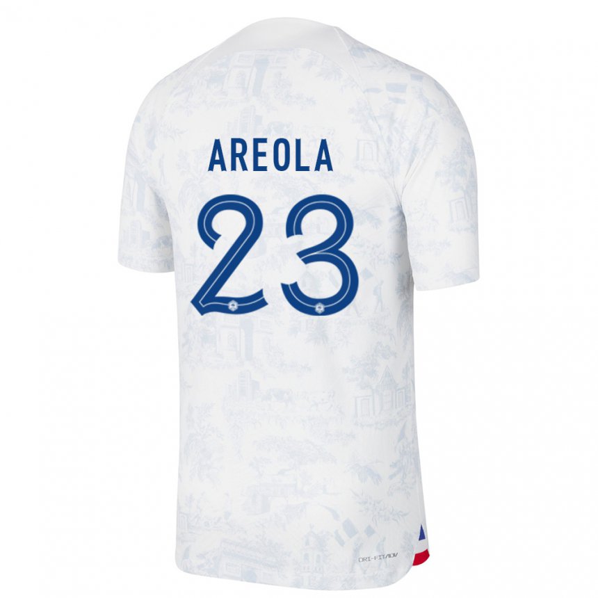 Niño Camiseta Francia Alphonse Areola #23 Blanco Azul 2ª Equipación 22-24 La Camisa
