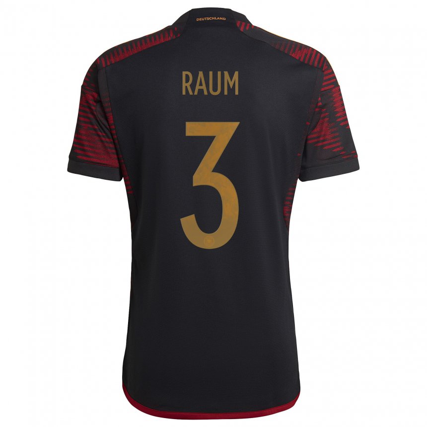 Niño Camiseta Alemania David Raum #3 Granate Negro 2ª Equipación 22-24 La Camisa