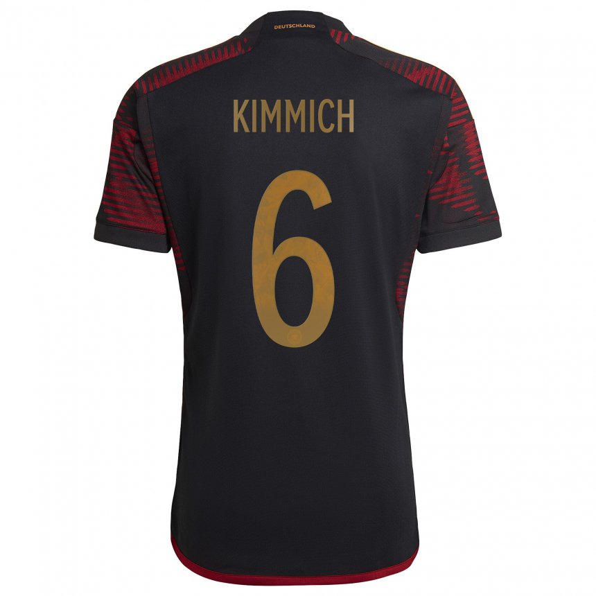 Niño Camiseta Alemania Joshua Kimmich #6 Granate Negro 2ª Equipación 22-24 La Camisa