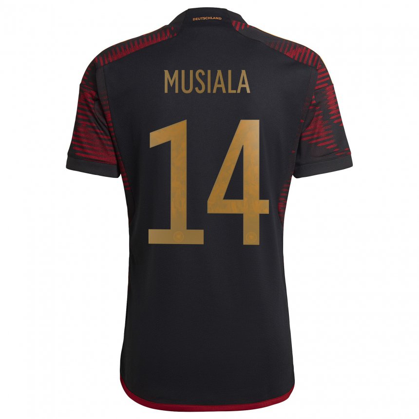 Niño Camiseta Alemania Jamal Musiala #14 Granate Negro 2ª Equipación 22-24 La Camisa