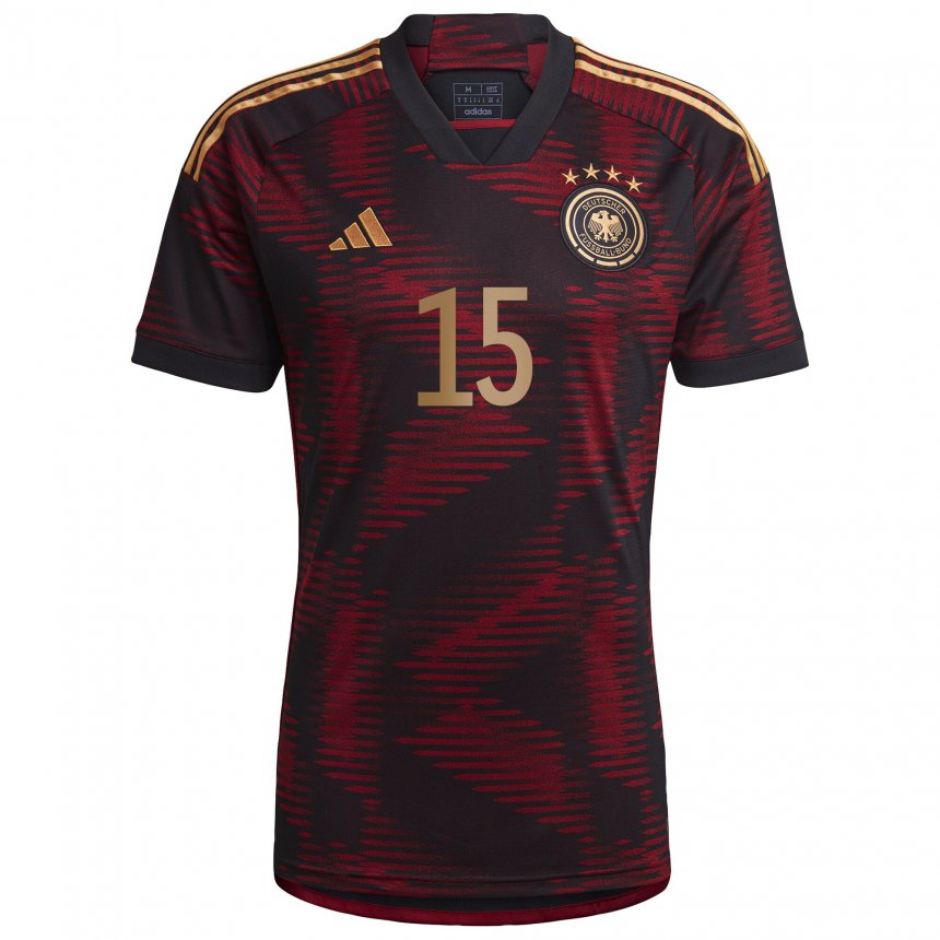 Niño Camiseta Alemania Niklas Sule #15 Granate Negro 2ª Equipación 22-24 La Camisa