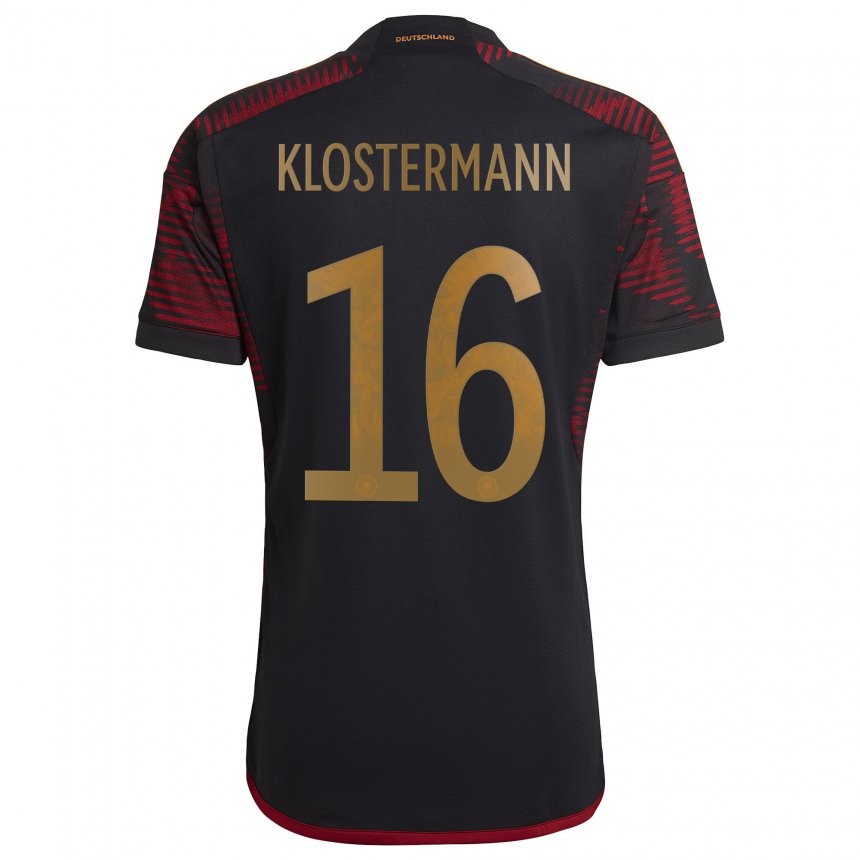 Niño Camiseta Alemania Lukas Klostermann #16 Granate Negro 2ª Equipación 22-24 La Camisa