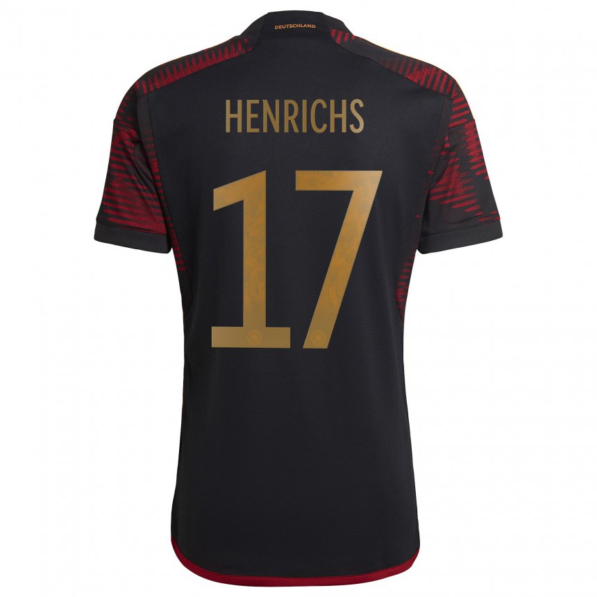 Niño Camiseta Alemania Benjamin Henrichs #17 Granate Negro 2ª Equipación 22-24 La Camisa