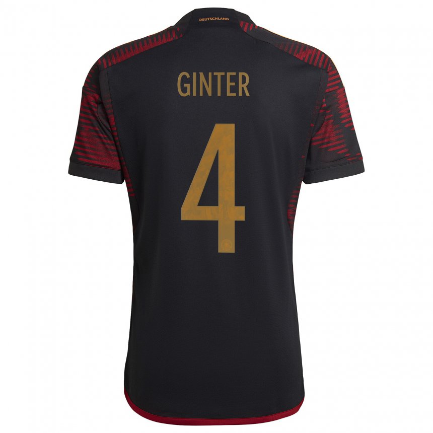 Niño Camiseta Alemania Matthias Ginter #4 Granate Negro 2ª Equipación 22-24 La Camisa
