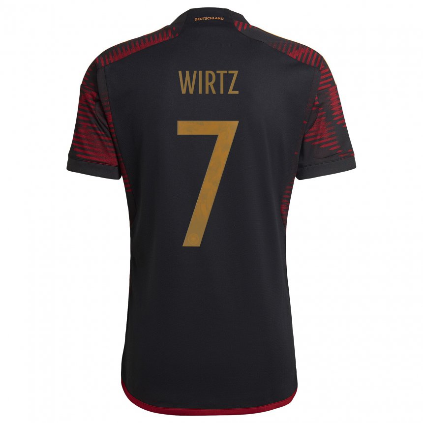 Niño Camiseta Alemania Florian Wirtz #7 Granate Negro 2ª Equipación 22-24 La Camisa
