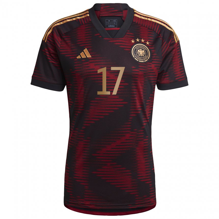 Niño Camiseta Alemania Florian Neuhaus #17 Granate Negro 2ª Equipación 22-24 La Camisa