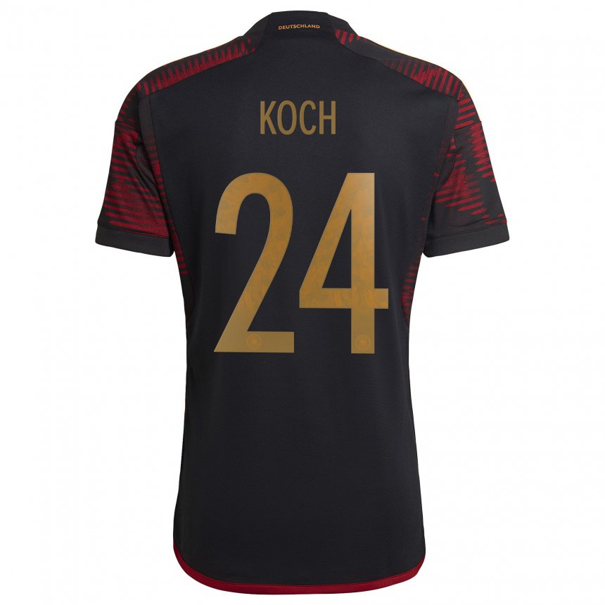 Niño Camiseta Alemania Robin Koch #24 Granate Negro 2ª Equipación 22-24 La Camisa