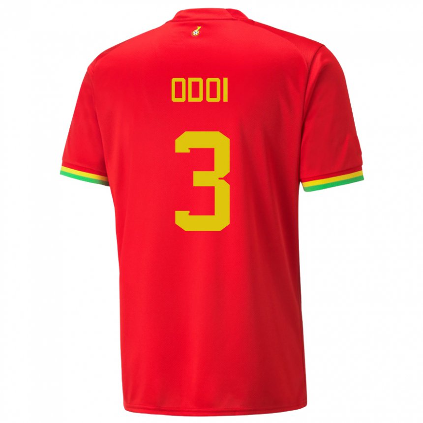 Niño Camiseta Ghana Denis Odoi #3 Rojo 2ª Equipación 22-24 La Camisa