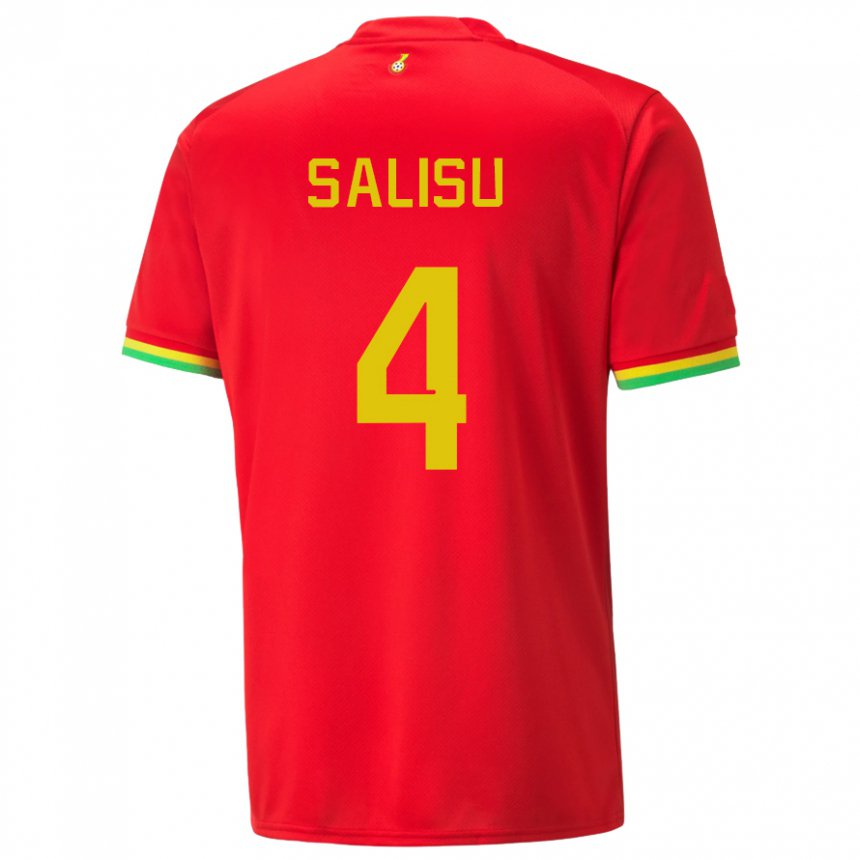 Niño Camiseta Ghana Mohammed Salisu #4 Rojo 2ª Equipación 22-24 La Camisa