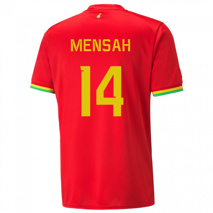 Niño Camiseta Ghana Gideon Mensah #14 Rojo 2ª Equipación 22-24 La Camisa