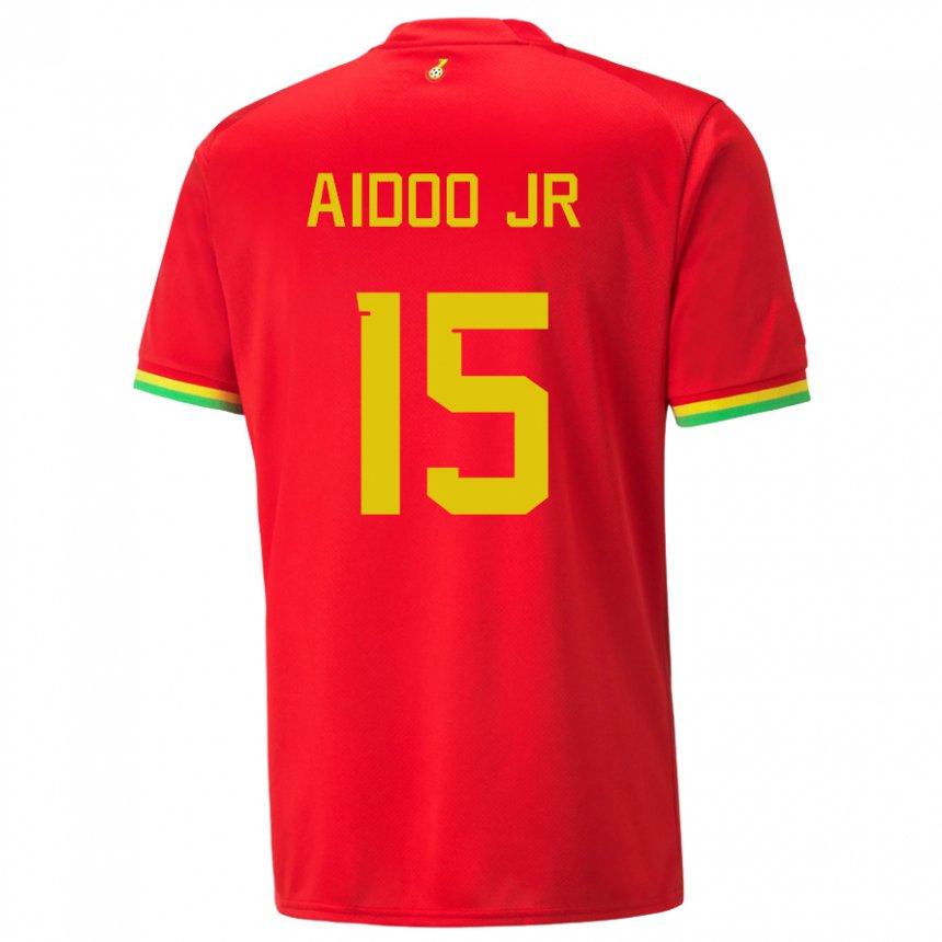 Niño Camiseta Ghana Joseph Aidoo #15 Rojo 2ª Equipación 22-24 La Camisa