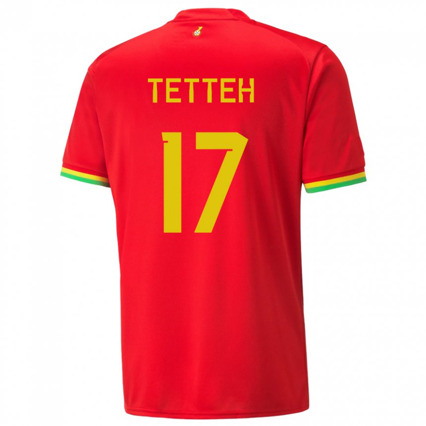 Niño Camiseta Ghana Benjamin Tetteh #17 Rojo 2ª Equipación 22-24 La Camisa